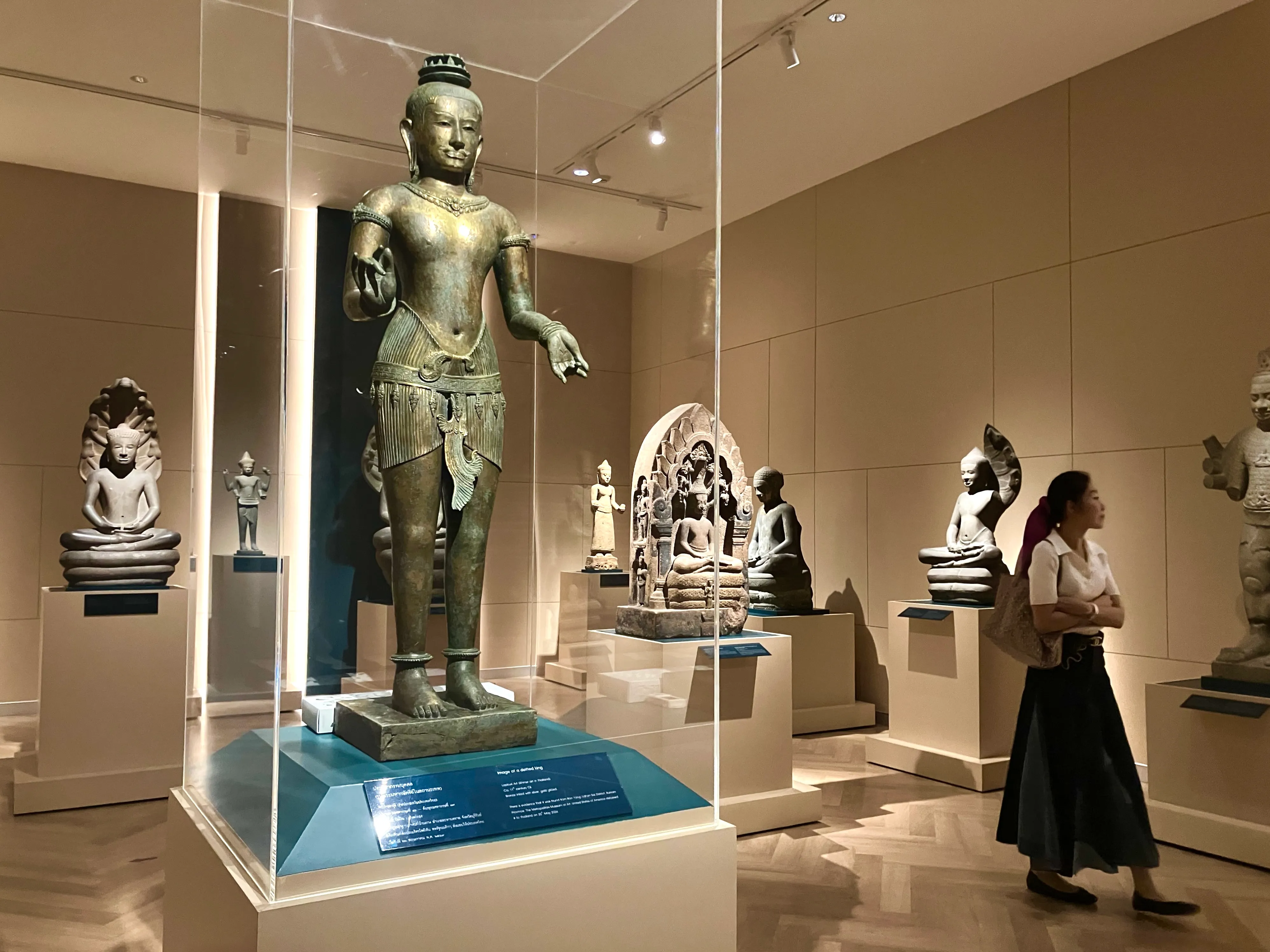 The Golden Boy statue on display at the National Museum Bangkok, Thailand, following its return last year from New York's Metropolitan Museum of Art [Zsombor Peter/Al Jazeera]
