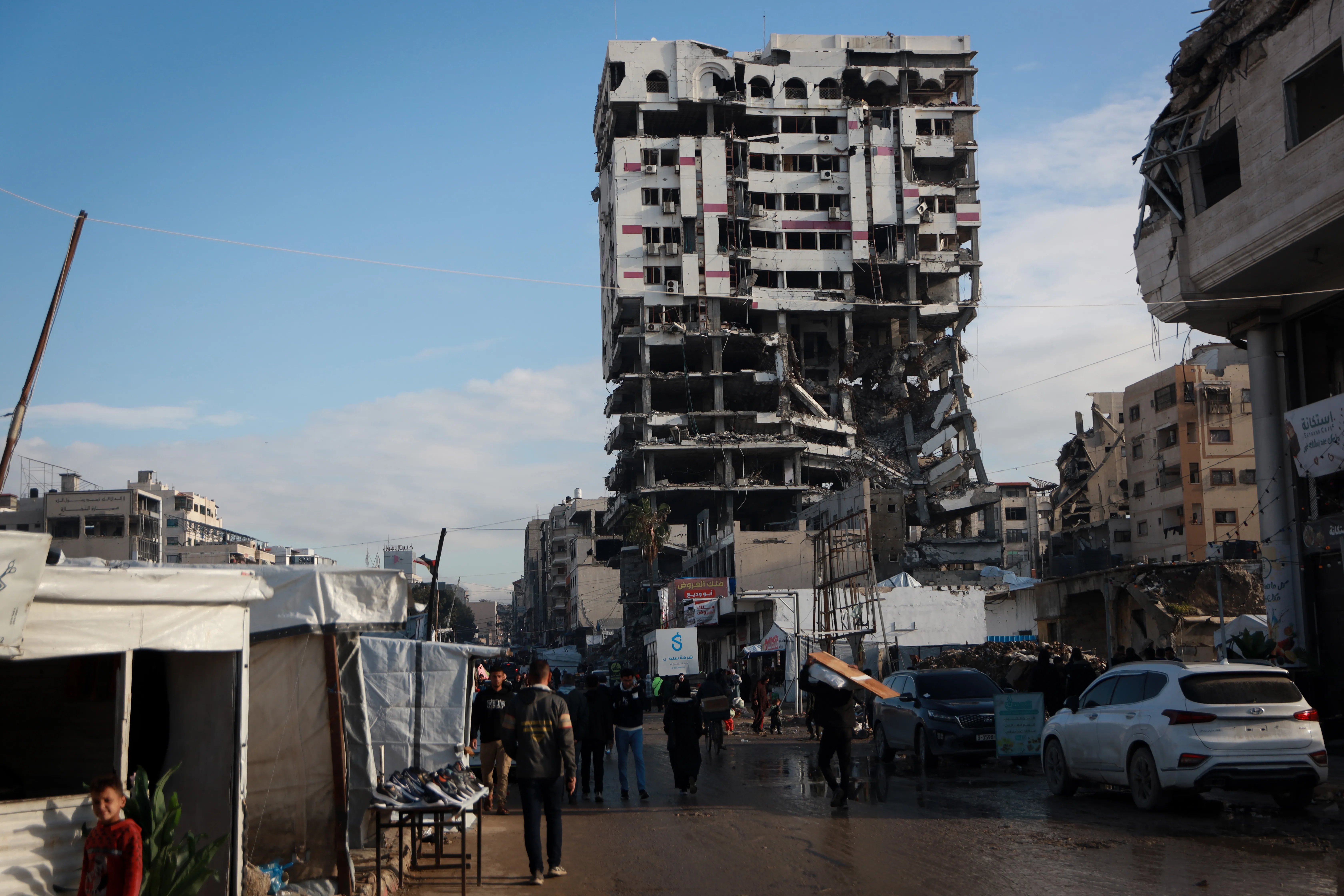 Partially destroyed high rise